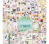 Autocollants pour Planner, 27 Feuilles, 1230+ Étiquettes Écrivables