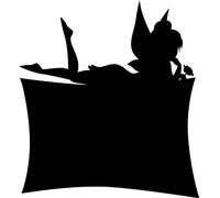 Autocollants pour tableau noir – autocollants muraux effaçables – silhouette de fée – 110 x 100 cm