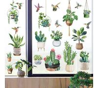 Autocollants pour vitres « Kolibrie-Blätter » Décoration de vitres Autocollants double face pour vitres Anti-choc