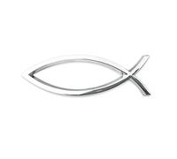 Autocollants pour Voiture avec Motif Poisson chrétien - en Plastique chromé argenté - pour Voiture, Camion, Pare-Chocs (Simple)