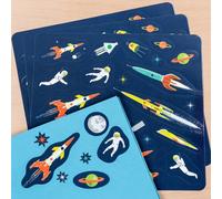 Autocollants Rex London Space Age (x3) Bleu 22x23x0,1 cm
