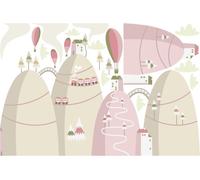 Autocollants scandinaves représentant des montagnes et de magnifiques montgolfières, 120 x 180 cm