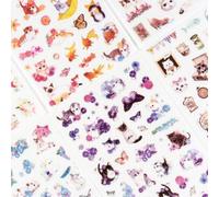 Autocollants Scrapbooking Style Japonais Vie De Chat, Papeterie Décorative, Étiquette Autocollante Pour Album Journal Intime, Diy Bricolage, 6 Pièces/Paquet