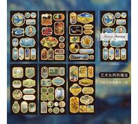 Autocollants Séries Atlas Vintage, Étiquette Scrapbooking, En Papier, Peinture À L'huile, Rappel, Pour Journal Intime, Papeterie, Cadeau De Décoration, Diy Bricolage, 6 Pièces/Paquet
