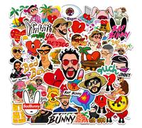 Autocollants Singer Bad Bunny, 50 pièces, autocollants Graffiti de dessin animé, pour ordinateur portable, valise, réfrigérateur, carnet de notes, jouets pour adolescents, cadeau 50pcs
