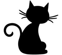 Autocollants tableau noir – autocollants muraux effaçables – CHAT NOIR + 4 CRAIES LIQUIDES – 105 x 105 cm