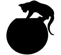 Autocollants tableau noir – autocollants muraux effaçables – chatons dans un aquarium + 4 craies liquides – 95 x 85 cm