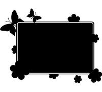 Autocollants tableau noir – autocollants muraux effaçables – PAPILLONS DANS UN CHAMP – 110 x 150 cm