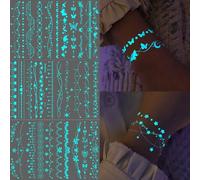 Autocollants Temporaires Luminescents,6 Autocollants Étoiles Maquillage Imperméables | Fournitures De Beauté Pour Cou Adulte Halloween Carnaval Cosplay Fête Plage Anniversaire