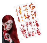 Autocollants Temporaires Pour 6 Feuilles Imperméables Et | Flammes Adhésives Pour Le Corps Et Décorations De Fête Pour Et Adolescents Fêtes Halloween Anniversaire Fête Du Feu
