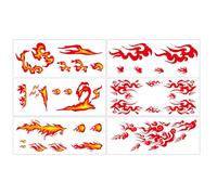 Autocollants temporaires réalistes - 3,82 x 9,45 pouces, autocollants de flamme, 6 feuilles d'autocollants corporels longue durée | Tatouages de bras de visage pour hommes femmes adolescents