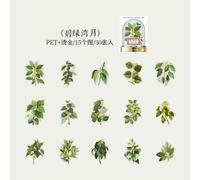 Autocollants Vintage Plante Verte Fleur Décorative, Étiquette Scrapbooking, Papeterie Pour Journal Intime Album Planificateur, Diy Bricolage, 30 Pièces