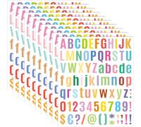 Autocollants Vinyle Colorés 10 Feuilles Lettres et Chiffres | Feuilles Auto-adhésives, Usage Bricolage et Signalétique, pour Portes, Coques et Fêtes