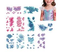Autocollants Visage Pour Femmes - 10 Pièces Décor Peau Écailles de Poisson | Autocollants Scintillants Visage Étanches Pailletés,Pour Adultes Hommes Femmes Spectacles Cosplay Accessoire Photo Fêtes