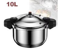Autocuiseur 10 L en Acier Inoxydable à Double Poignée 80 kPa Cuisson Rapide, Antidéflagrant, Robuste, Compatible Gaz et Induction
