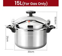 Autocuiseur 15l Marmite à pression professionnelle | Aluminium anti-choc | Cuisson rapide double fond Pour Cuisinière à Gaz