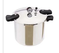 Autocuiseur 22 L, récipient en alliage d'aluminium antidéflagrant avec manomètre, protections de sécurité multiples, argenté, 32 cm