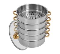 Autocuiseur 30 cm en acier inoxydable, 5 étages, 9 L, casserole, batterie de cuisine, autocuiseurs