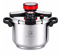 Autocuiseur 4 litres en acier inoxydable, 20 cm – Autocuiseur compatible induction – Pour cuisinières à gaz, électriques, vitrocéramiques et à induction Royal Swiss