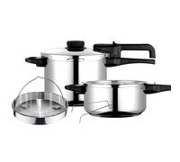FAGOR DUAL Xpress 6/4 Autocuiseur à induction 6 + 4 L, Acier inoxydable 18/10, Pression progressive Argent