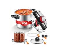 VEVOR Autocuiseur 7 L, Casserole Pression en Acier Inox avec Panier Cuisson et Couvercle en Verre Trempé, 3 Niveaux de Pression jusqu'à 100 kPa, pour Viande Riz Soupes Sauces, Compatible Tous Feux
