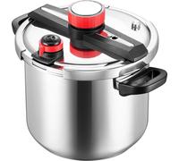 Autocuiseur, autocuiseur en acier inoxydable de 11,3 L, autocuiseur avec panier vapeur, couvercle en verre trempé, trois réglages de pression pour la viande, les haricots, le riz, la soupe, les sauces