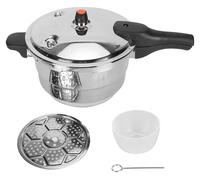 Autocuiseur avec panier vapeur, casserole en acier inoxydable, compatible avec le gaz et l'induction, 5 l, diamètre intérieur 22 cm