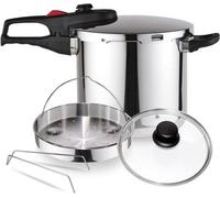 Autocuiseur avec sac de cuisson - Cuiseur à haute pression avec fonction poêle - Cuisson express - 5 systèmes de sécurité - Cuve de 7,5 litres - Finition argentée