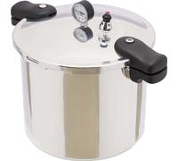 Autocuiseur, capacité 22 L, matériau en acier inoxydable, compatible avec les cuisinières à gaz et à induction, pression maximale 90 Kpa, dimensions 32 cm x 28 cm