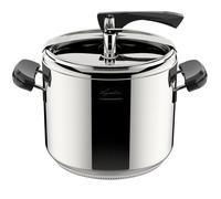 Lagostina Marmite à pression La Classica Lagofusion, autocuiseur Ø 26 cm, capacité 12 L, avec panier, recette et écodose, poignées en Bakélite, valve à poids et fond Lagofusion