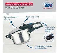 Autocuiseur Elo Praktika, 18 cm, 2.7 litres, Acier Inoxydable 18/10