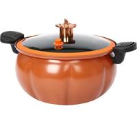 Autocuiseur en forme de citrouille - Marmite à soupe et bouillon - Cuisson rapide - Résistant à la corrosion - Couvercle en verre - >5 l - 38 x 22 cm - Orange