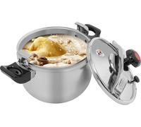 Autocuiseur et cocotte-minute - Acier inoxydable 9 l - Pour cuisinière à gaz - Chauffage par le fond - Sans écran - Gris clair