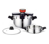 Autocuiseur et couscoussier 2 en 1 - ROYAL SWISS - 8 L - Inox - Fermeture à clips - Tous feux + induction