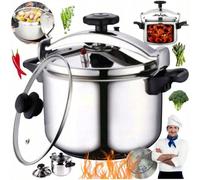 Autocuiseur et marmite 2 en 1 en acier inoxydable, grande capacité (7 L/9 L/11 L), cuisson rapide, compatible induction et gaz, avec couvercle. ✨Caractéristiques techniques✨➡️Capacité : 7 L/9 L/11 L➡️
