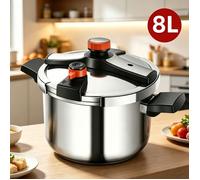 Autocuiseur - Joulli - Grande Cocotte Minute 8L - 24cm- Inox Épais - Pour Grande Famille et Usage Commercial