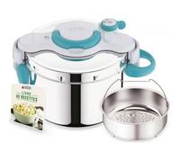 SEB Autocuiseur ClipsoMinut' Easy+ 6L – Ouverture à une main, Fabriqué en France – Inox Bleu