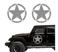 Autodomy Autocollants 4x4 Off Road Étoiles Militaire Détruit US Army 2 Unités | Stickers Etoile Différentes Tailles 10 cm 15 cm 20 cm 25 cm (Argent, 20 cm)