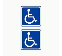 Autodomy Autocollants Handicapé Pack 2 Unités Usage Externe | Autocollant Handicapé Voiture Fourgonnette Camion 10x10 cm (Usage externe)