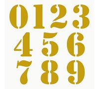 Autodomy Autocollants Numero Moto Café Racer Vintage Rétro 10 Unités | Stickers Numero pour Moto Quad ATV Scooter | Autocollant Moto Numéro (Or)