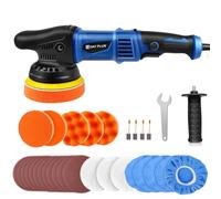 AUTOFU Lustreuse Polisseuse, Polisseuse Excentrique, 1200W Polisseuse Voiture Orbitale Polisseuse Électrique, 125mm Polissage Pad, 6 Vitesse Variable, Polissage, Cirage, Ponçage Kit