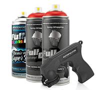 AutoFullCar Lot de 3 sprays Full Dip FULLDIP 2 sprays couleur au choix + 1 spray vernis brillant de finition résistante (rouge)