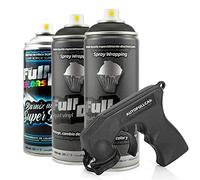 AutoFullCar Lot de 3 sprays Full Dip noir brillant : 2 sprays noirs et 1 spray vernis résistant brillant de finition