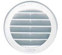 AUTOGYRE - Grille ventilation ronde à encastrer avec moustiquaire - Ø128 mm - PVC blanc