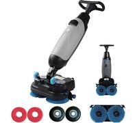 Autolaveuse de sols professionnelle à double brosse, batterie de 120 min, surface de nettoyage de 12 900 pi², 350 tr/min, double réservoir d'eau, nettoyeur haute pression pour divers types d