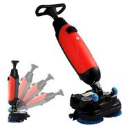 Autolaveuse électrique sans fil pour sols durs, machine de polissage professionnelle 360 tr/min, largeur de nettoyage de 43 cm, double brosse rotative, double réservoir d'eau propre et d'eau