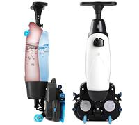 Autolaveuse professionnelle, autolaveuse-sécheuse électrique autoportée, polisseuse de carrelage, sans fil, alimentée par batterie 36 V, avec brosses de nettoyage motorisées de 43 cm (17 pou