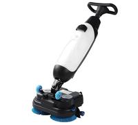 Autolaveuse professionnelle autoportée 17 pouces, double brosse, polisseuse multifonctions à batterie, rotation à 360°, moteur 350 tr/min, double réservoir d'eau, 12 900 pi², blanche