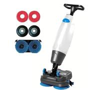 Autolaveuse professionnelle, double brosse rotative de 43 cm (17 po), capacité de 12 000 m²/h (12 916 pi²/h), tête pivotante à 360° pour un nettoyage efficace des grandes surfaces, blanche