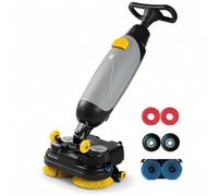 Autolaveuse Sol,Laveuse De Sol Sans Fil,Autolaveuse Compacte 36V-Double Brosse Rotative Et Raclette-Largeur Nettoyage 43Cm, Capacité Nettoyage 13000 Pi²/H, 180 Nettoyage Profondeur rpm Grey